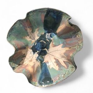 Studio Pottery Ruffled Bowl